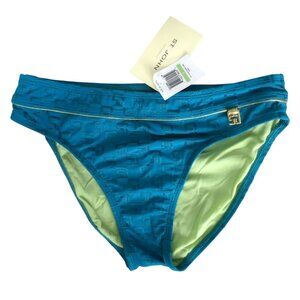 St. John Sport Swimwear Teal Monogram Bikini Bottoms Size 4